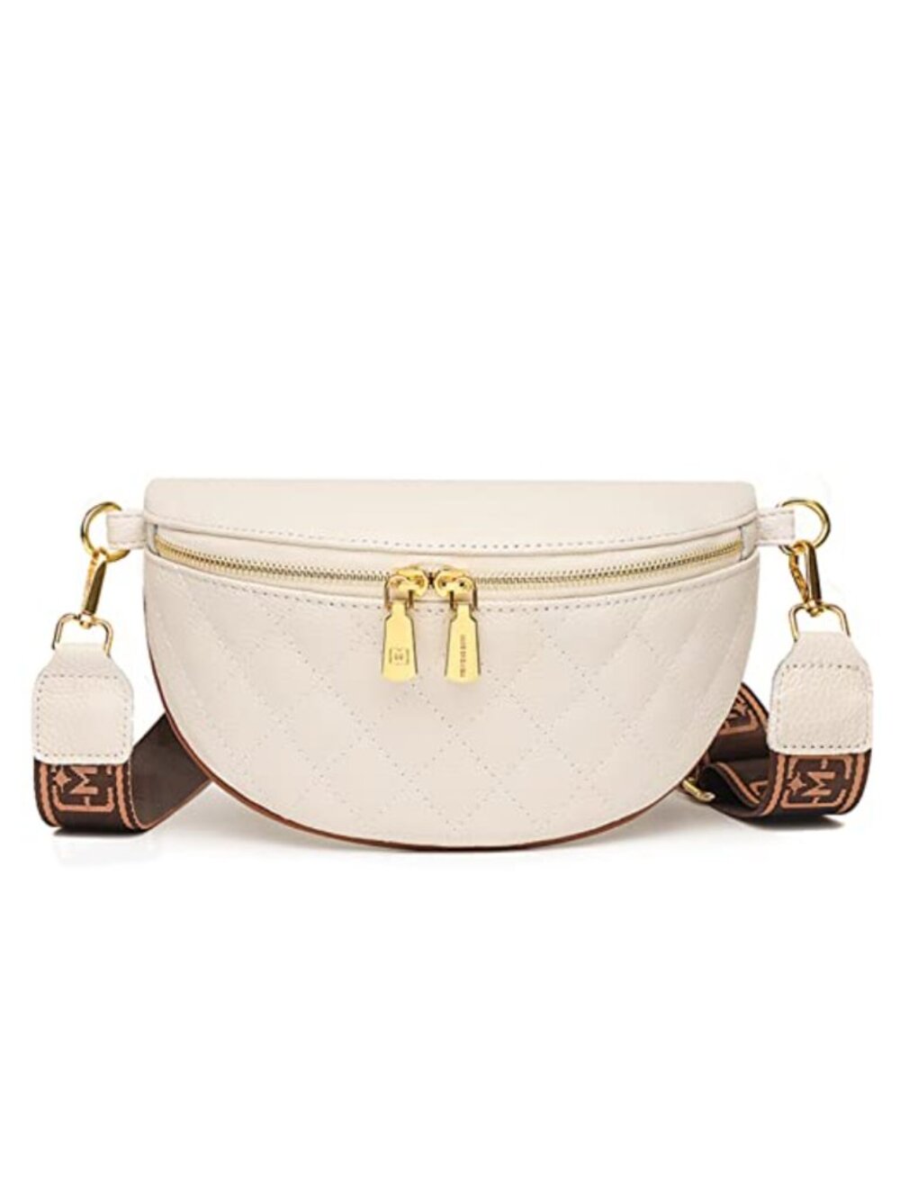 Quilted Faux Leather Fanny Pack Crossbody Waist Bag for Travel & Workout